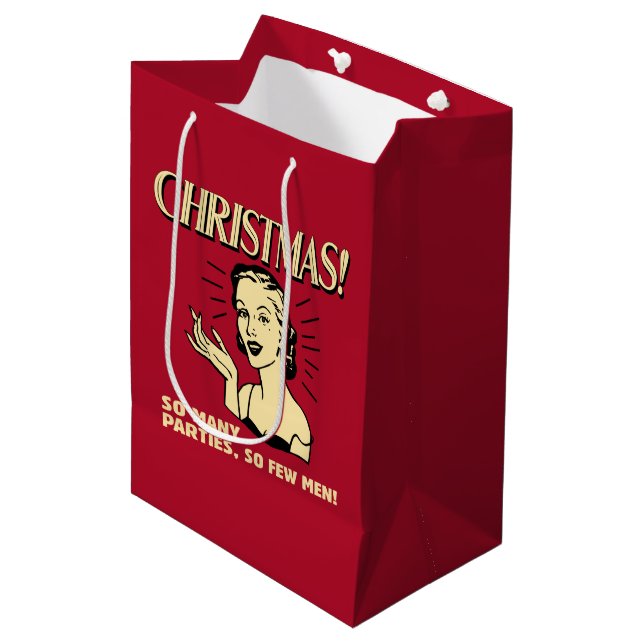 Christmas: So Many Parties, So Few Men Medium Gift Bag (Front Angled)