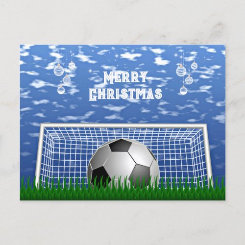 Christmas _ Soccer ball and net Postcard
