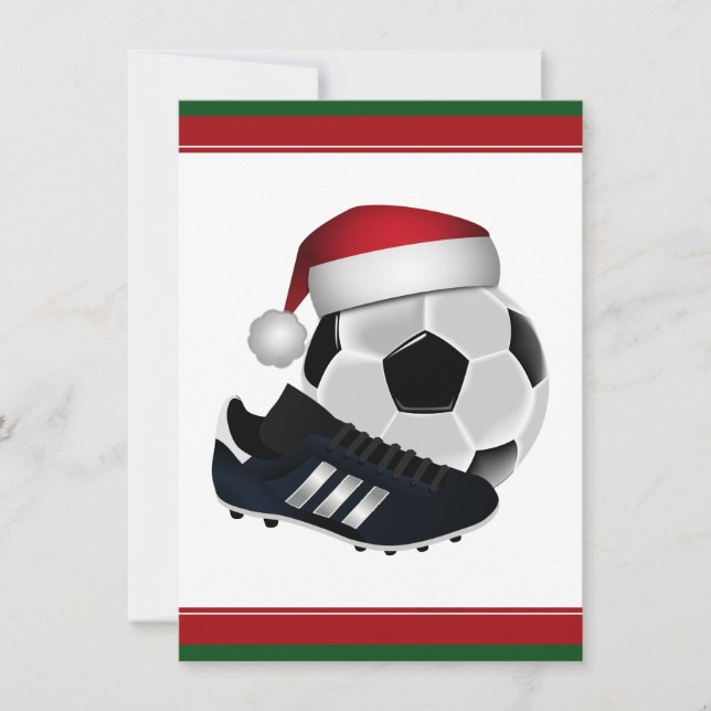 Christmas Soccer Ball and Shoe Invitation (Front)