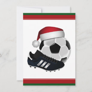 Christmas Soccer Ball and Shoe Invitation
