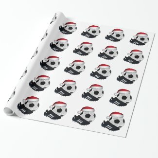 Christmas Soccer Ball and Shoe Wrapping Paper