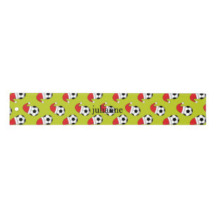 Christmas Soccer Ball Santa Claus Hat Personalize Ruler