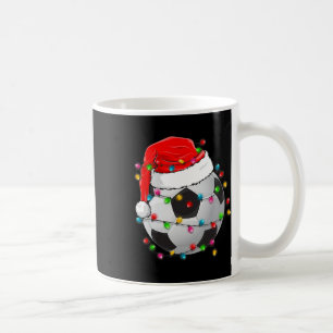Christmas Soccer Ball Santa Hat Funny Sport Xmas B Coffee Mug