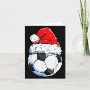 Christmas Soccer Ball Santa Hat Funny Srts Xmas Bo Card