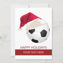 Christmas Soccer Ball Santa Hat Greeting Cards
