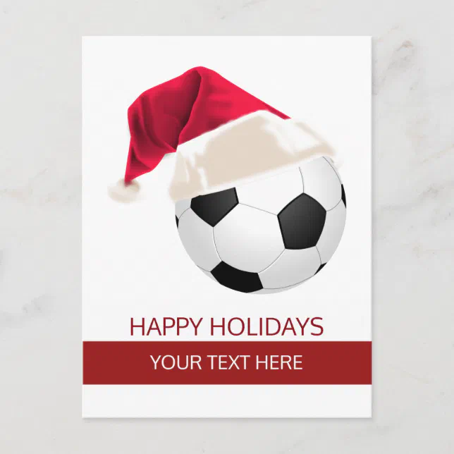 Christmas Soccer Ball Santa Hat postCards Zazzle