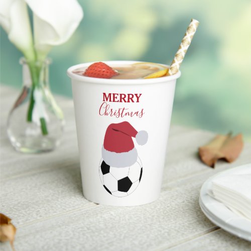 Christmas Soccer Ball Sports Football Holiday Paper Cups