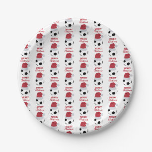 Christmas Soccer Ball Sports Football Holiday Paper Plates