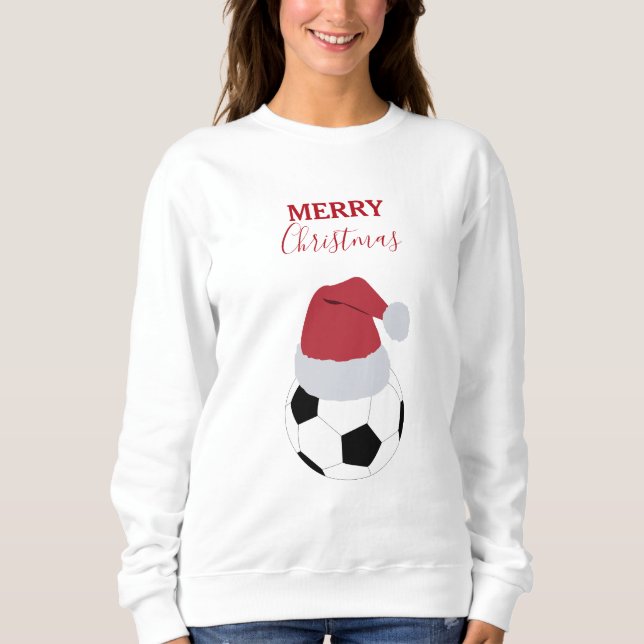 Christmas Soccer Ball Sports Football Holiday Sweatshirt (Front)