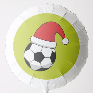 Christmas Soccer Ball With Santa Claus Hat Balloon