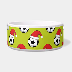Christmas Soccer Ball With Santa Claus Hat Pattern Bowl