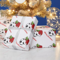 Christmas Soccer Ball Wrapping Paper