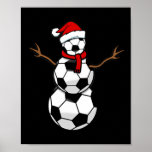 Christmas Soccer Balls Santa Snowman  Poster<br><div class="desc">Christmas Soccer Balls Santa Snowman</div>