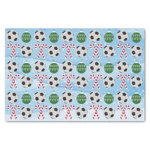 Christmas Soccer Candy Cane Tissue Paper