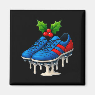 Christmas Soccer Cleats Ice Cream Drip Xmas Magnet