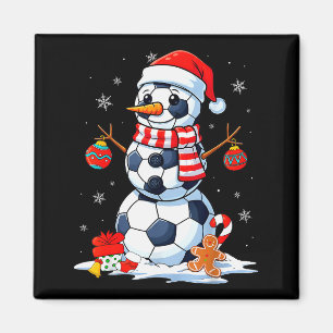 Christmas Soccer Funny Snowman Men Boys Kids Magnet
