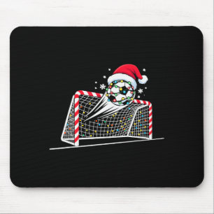 Christmas Soccer Goal Ball Lights Santa Xmas Kids Mouse Pad
