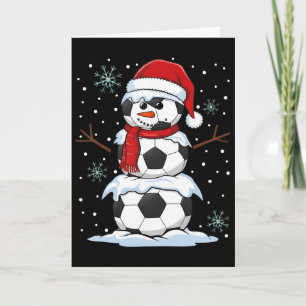 Christmas Soccer Ll Funny Snowman Xmas Pajamas Men Card