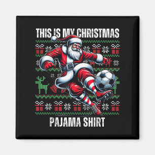 Christmas Soccer Player Srt Lover Santa Hat Xmas P Magnet