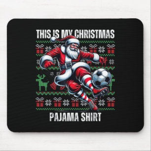 Christmas Soccer Player Srt Lover Santa Hat Xmas P Mouse Pad