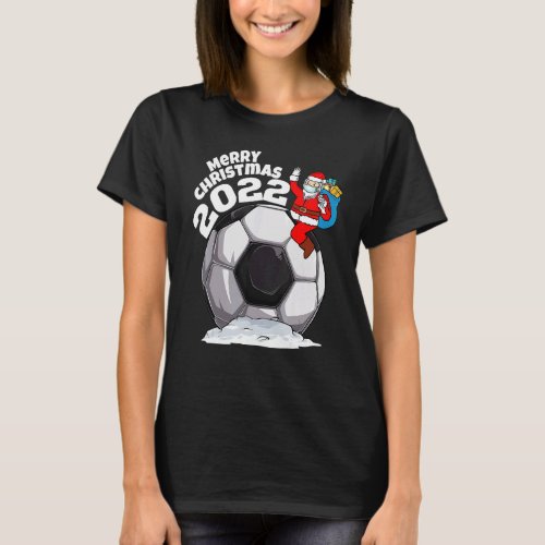 Christmas Soccer Santa Face Mask Merry Christmas B T_Shirt