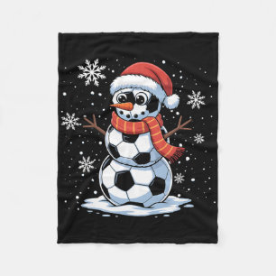 Christmas Soccer Snowman Christmas Women Men Kids Fleece Blanket