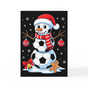 Christmas Soccer Snowman Santa Hat Xmas Pajamas Me Card