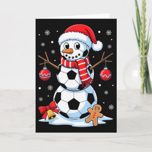 Christmas Soccer Snowman Santa Hat Xmas Pajamas Me Card