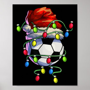 Christmas Soccer Xmas Christmas Tree Lights Soccer Poster