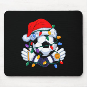 Christmas Soccer Xmas Santa Sports Hat Mens Womens Mouse Pad