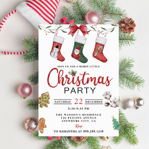 Christmas Sock Christmas Party  Invitation