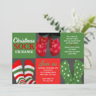 Christmas Sock Exchange Party Invitation