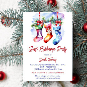 Christmas sock exchange party template