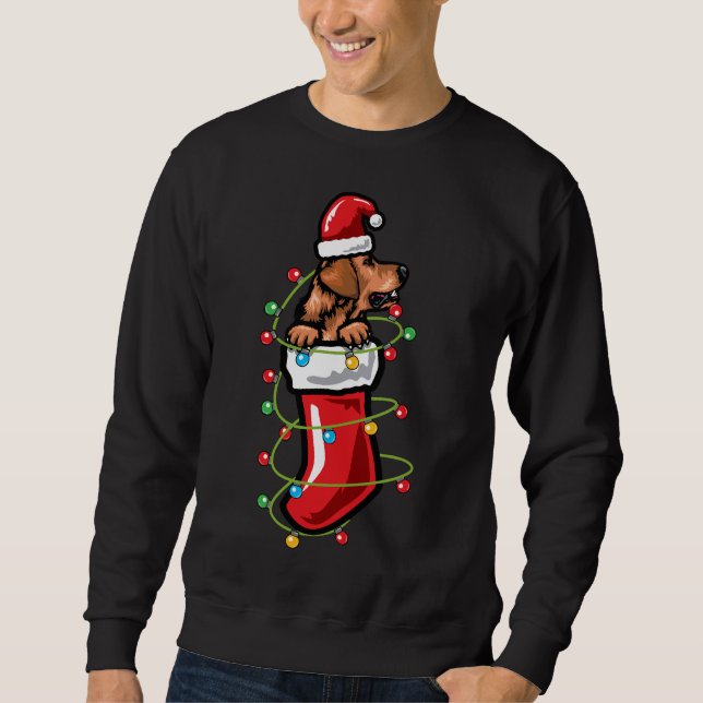 Christmas Sock Golden Retriever Active Sweatshirt (Front)