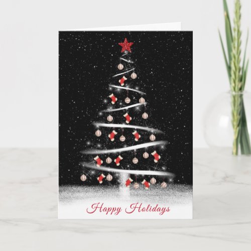Christmas Socks and Baseball Tree  Holiday Card