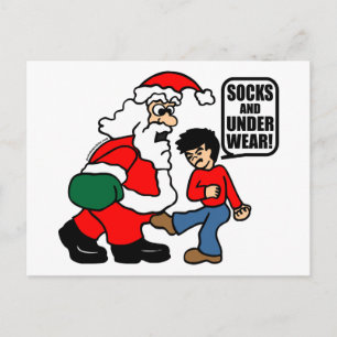 CHRISTMAS SOCKS AND UNDERWEAR HOLIDAY POSTCARD