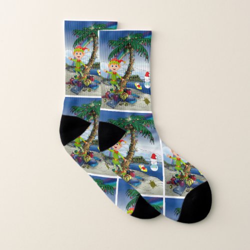 Christmas Socks Beach Bum Santa Socks