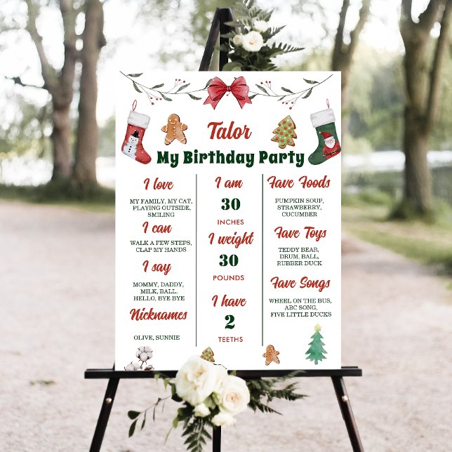 Christmas Socks Birthday Party Milestone Sign (Creator Uploaded)