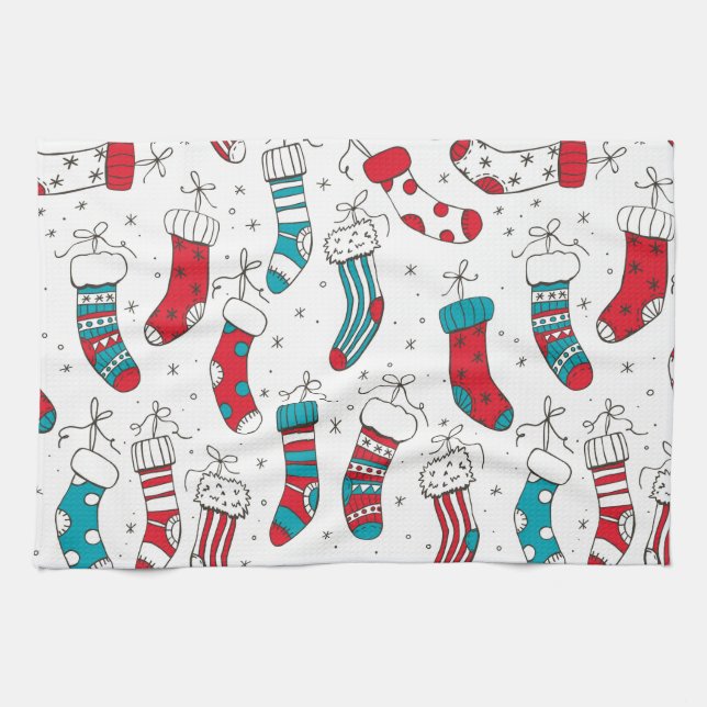 Christmas socks kitchen towel (Horizontal)