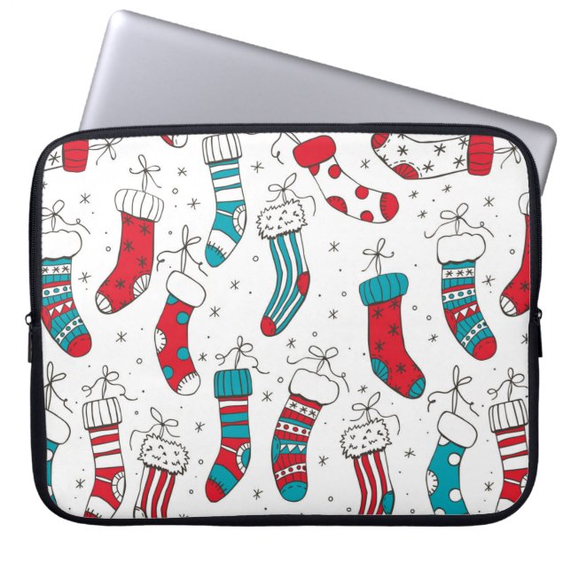 Christmas socks laptop sleeve (Front)