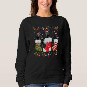 Christmas Socks Lights Santa Black Lab Labrador Do Sweatshirt