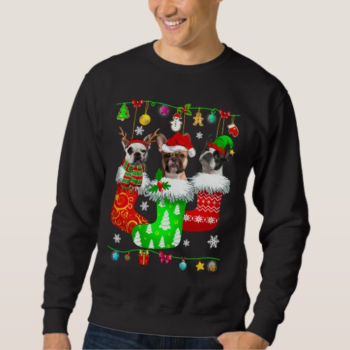 Christmas Socks Pajama French Bulldog Dog Puppy Lo Sweatshirt