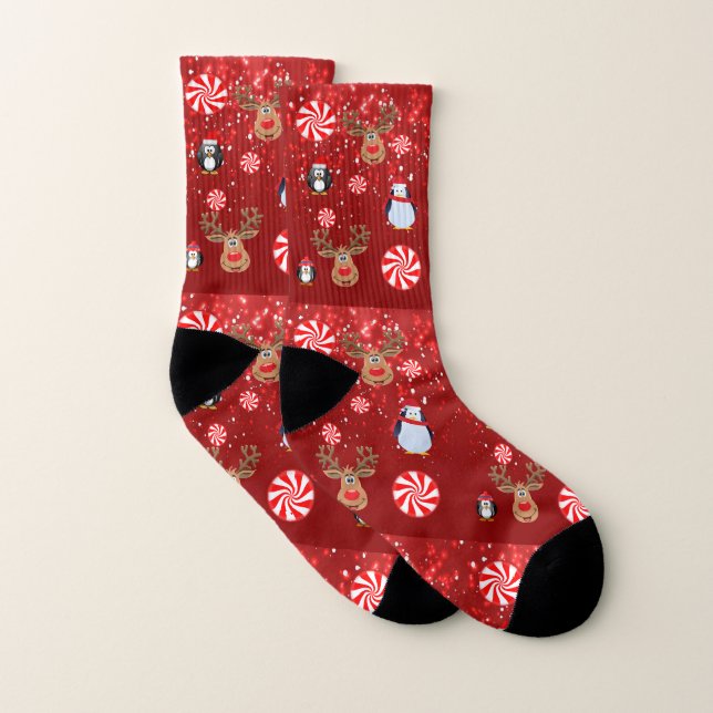 Christmas Socks, Penguin Socks (Pair)