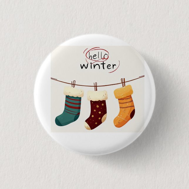 Christmas socks presents  button (Front)