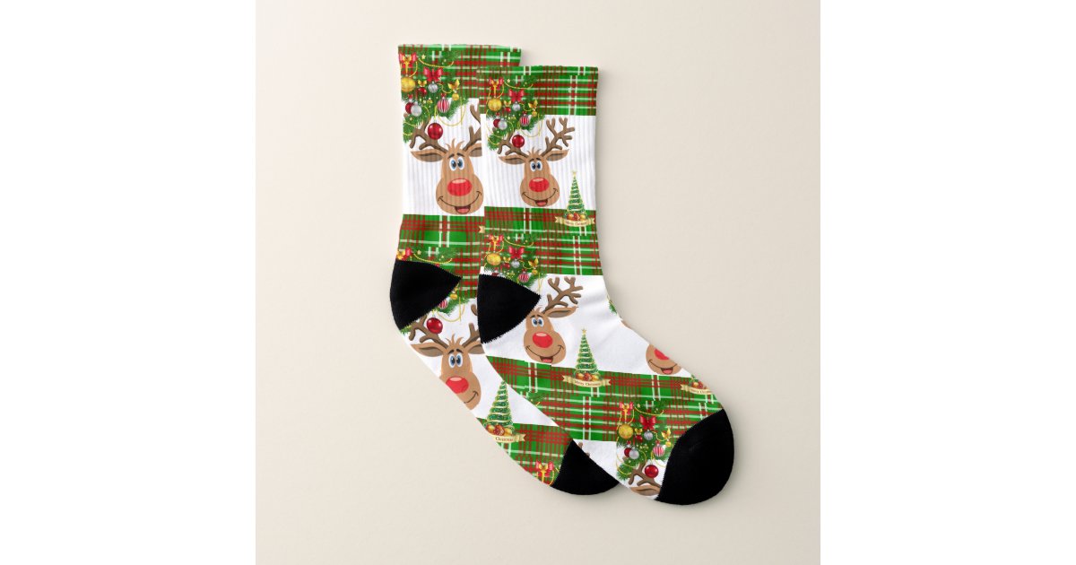 Christmas Socks, Reindeer Socks Zazzle