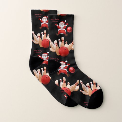 Christmas Socks Santa Bowling Socks