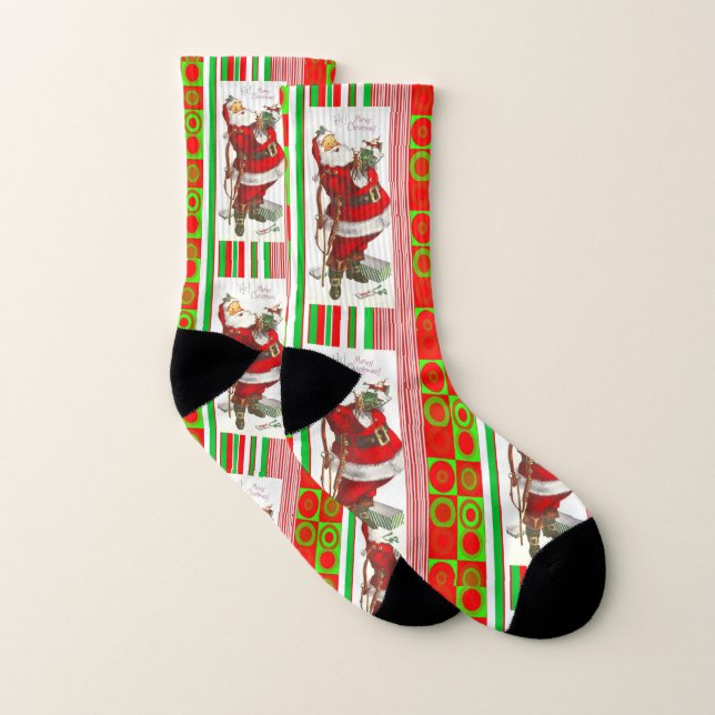 Christmas Socks, Santa Socks (Pair)