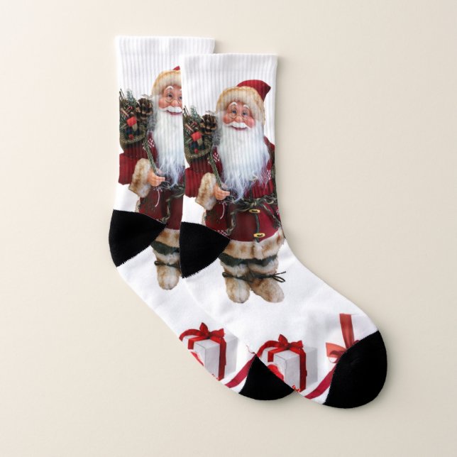 Christmas Socks, Santa Socks (Pair)