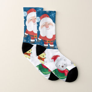 Christmas Socks, Santa Teddy Bear Socks