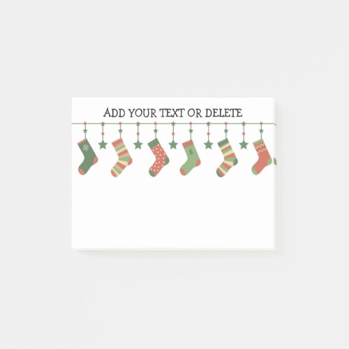 Christmas socks seasonal stockings garland text  post_it notes